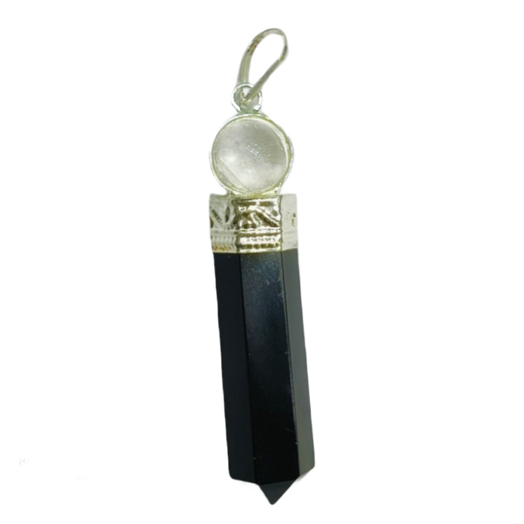 Black Tourmaline + Spatik Bullet Pendant