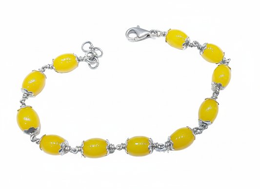 Amber Silver Bracelet
