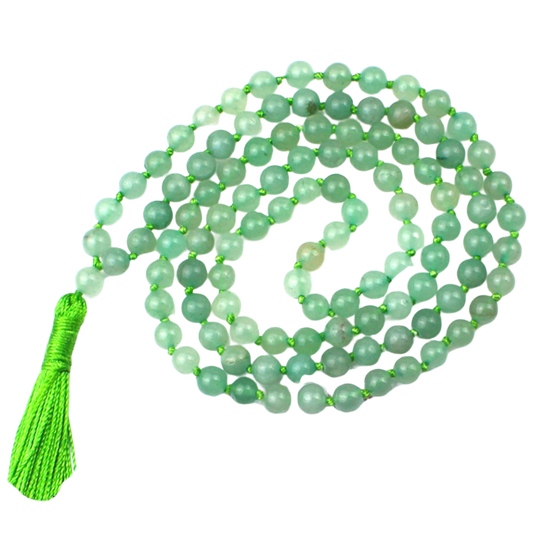 Aventurine Jap Mala: 108 Bead Good Fortune and Prosperity Beads