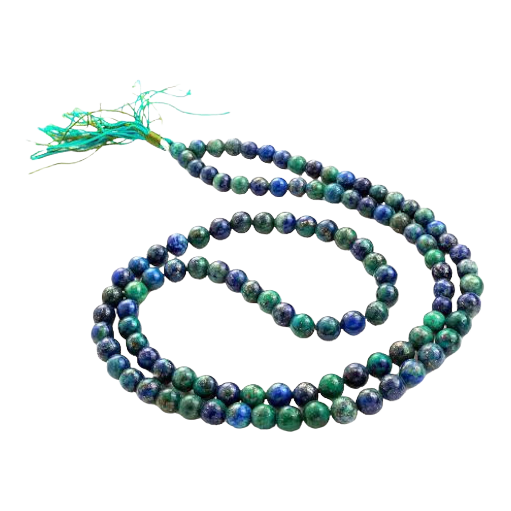 Azurite Jap Mala: 108 Bead Spiritual Healing Prayer Beads