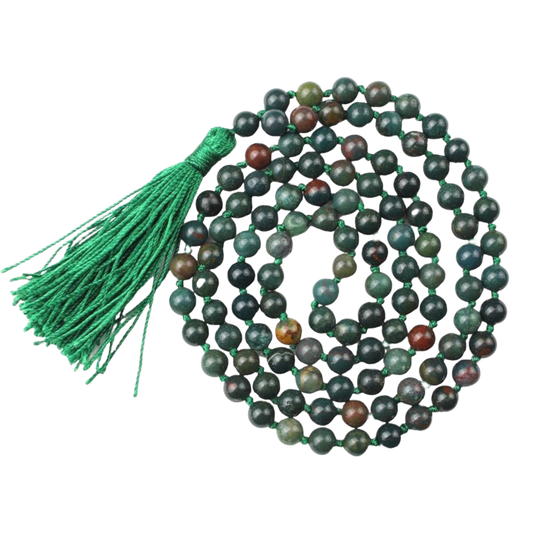 Bloodstone Jap Mala: 108 Bead Courage and Grounding Beads