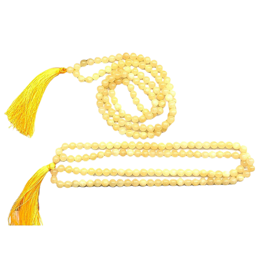 Calcite Jap Mala: 108 Bead Crystal for Spiritual Growth