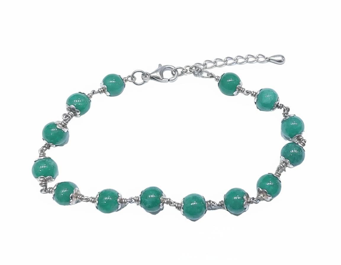 Green Aventurine Silver Bracelet