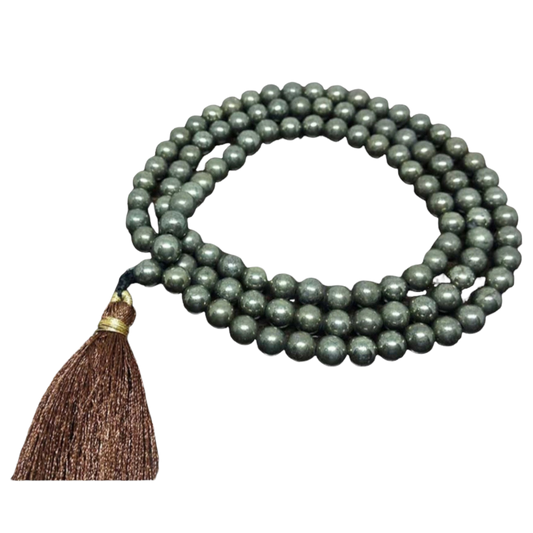 Pyrite Jap Mala: 108 Bead Manifestation and Abundance Beads