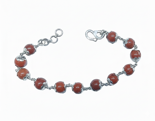 Red Jasper Silver Bracelet