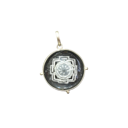 Shree Yantra Clear Quartz Pendant