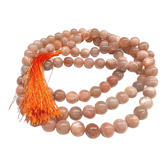 Sunstone Jap Mala: 108 Bead Crystal Healing and Joy Beads