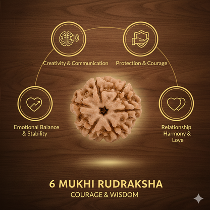 6 Mukhi Rudraksha Certified Nepal