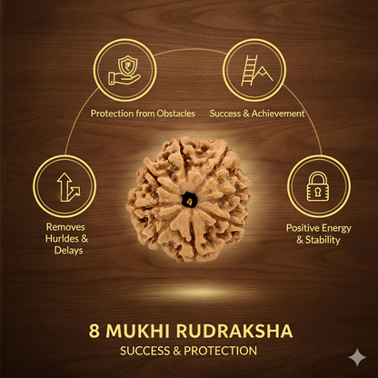 8 Mukhi Rudraksha Original Certified (Nepal)