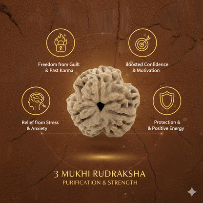 3 Mukhi Rudraksha Lab Certified (Nepal)