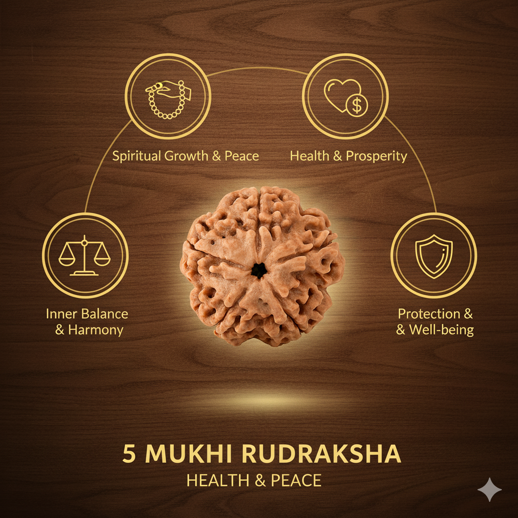 5 Mukhi Rudraksha Original Certified (Nepal)