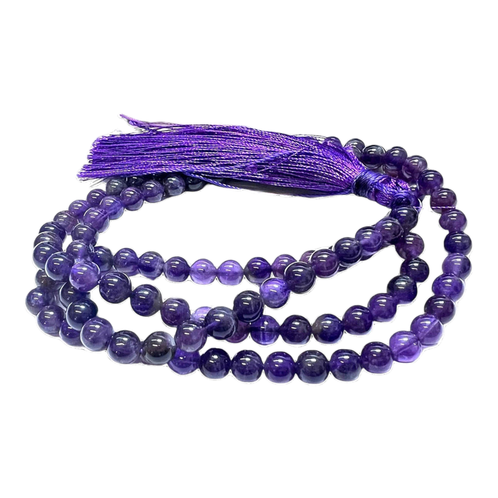 Amethyst Jap Mala: 108 Bead Spiritual Meditation Beads