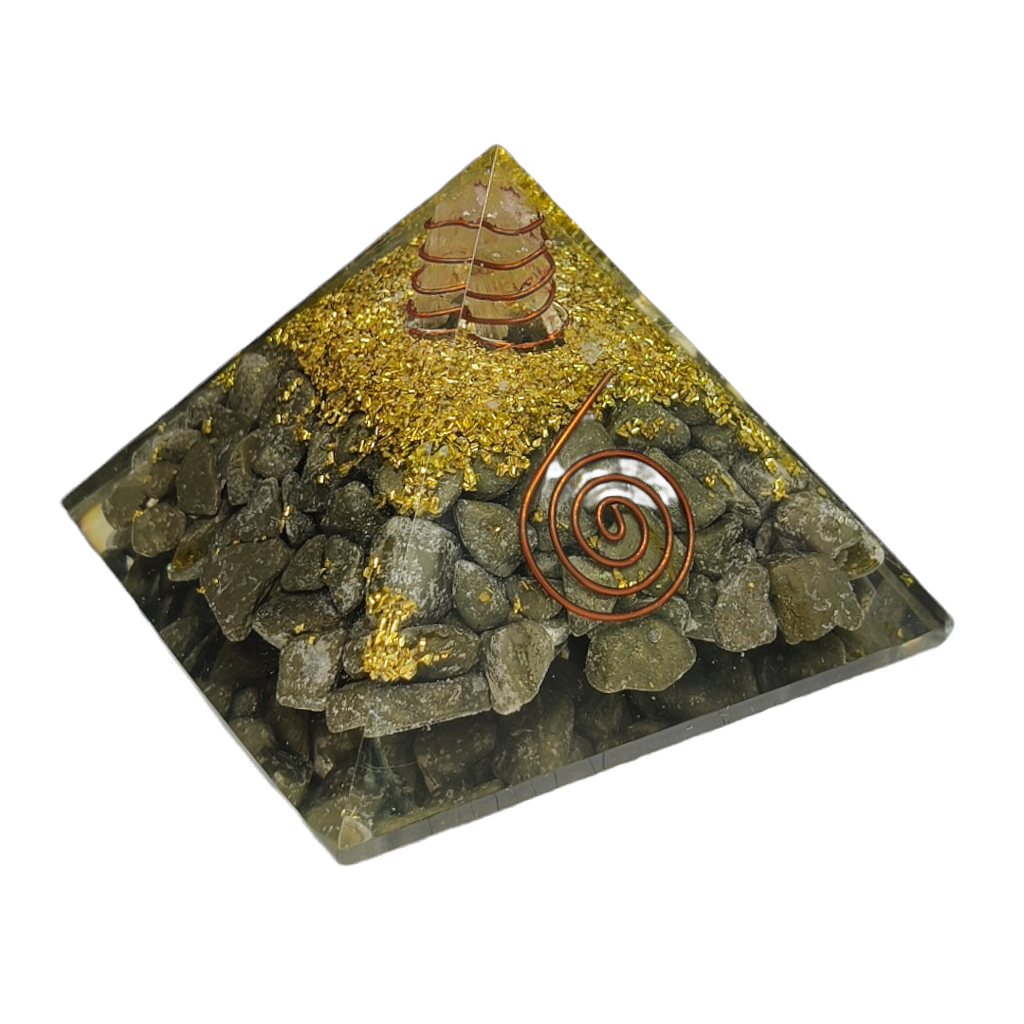 Pyrite Orgone Pyramid for Money, Luck and Manifesting Abundance