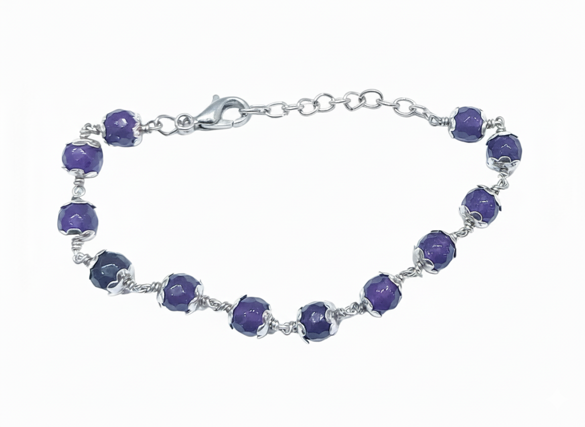 Amethyst Silver Bracelet