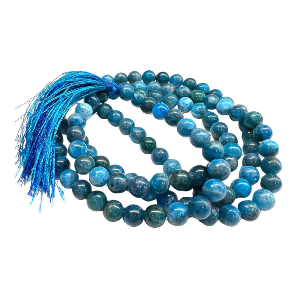 Apatite Jap Mala: 108 Bead Crystal for Spiritual Growth