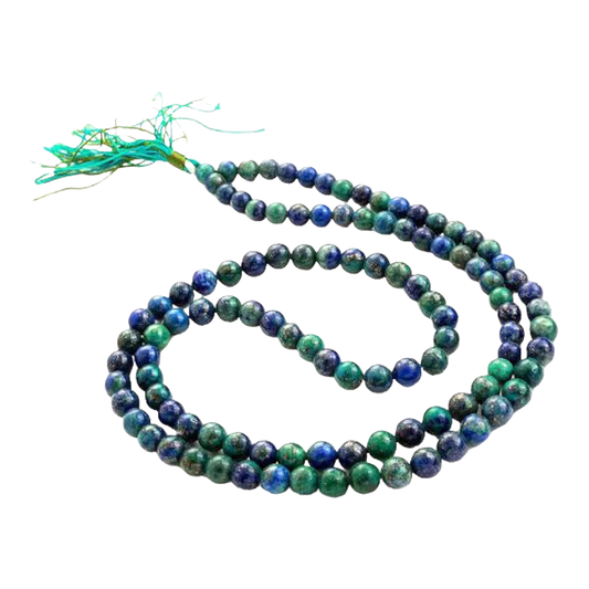Azurite Jap Mala: 108 Bead Spiritual Healing Prayer Beads
