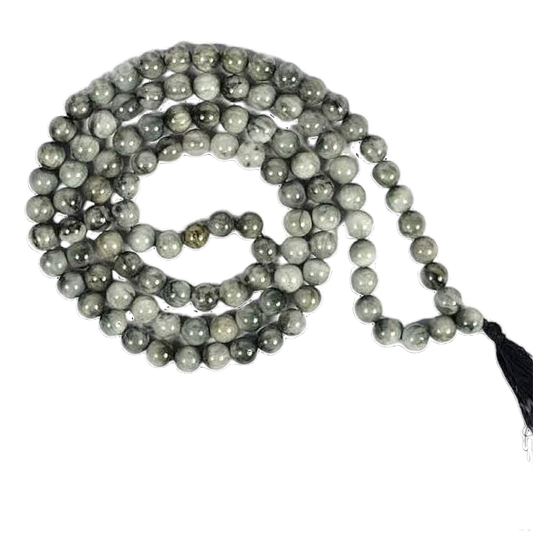 Black Cat's Eye Jap Mala: 108 Bead Intuition and Protection Beads