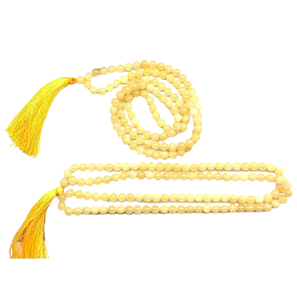 Calcite Jap Mala: 108 Bead Crystal for Spiritual Growth