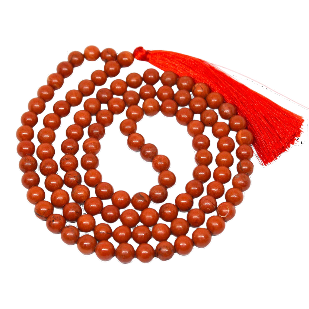 Red Jasper Jap Mala: 108 Bead Grounding and Stability Beads