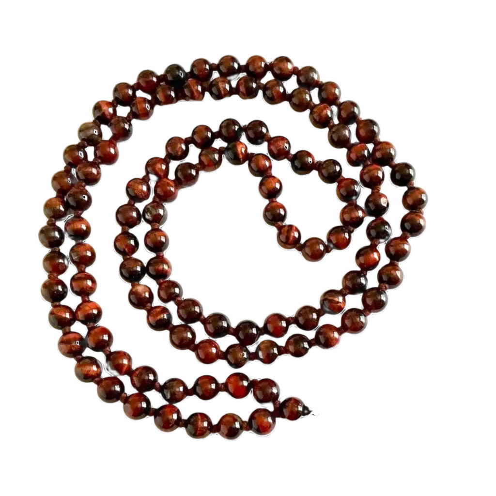 Red Tiger's Eye Jap Mala: 108 Bead Spiritual Prayer Beads