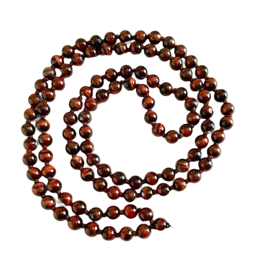 Red Tiger's Eye Jap Mala: 108 Bead Spiritual Prayer Beads