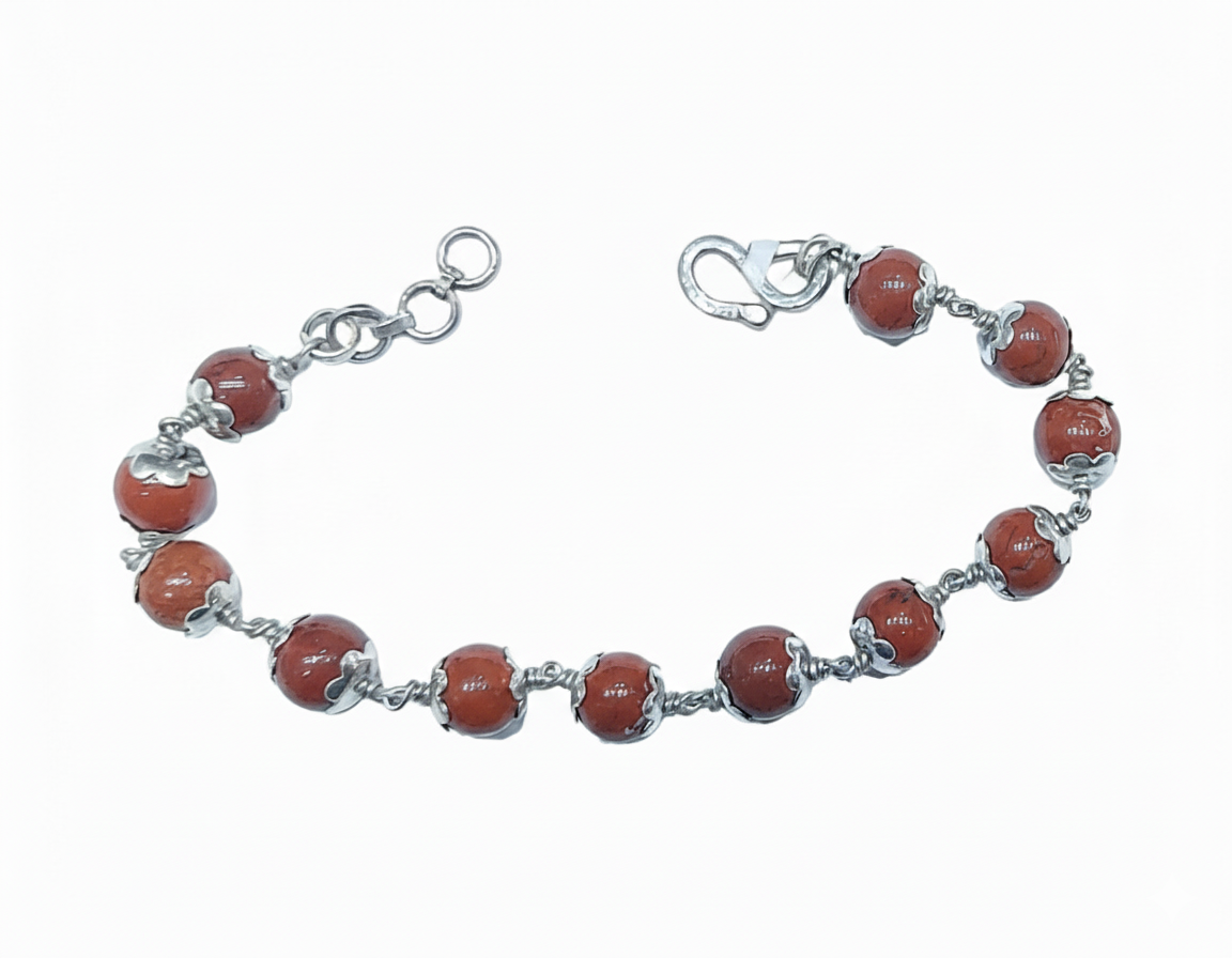 Red Jasper Silver Bracelet