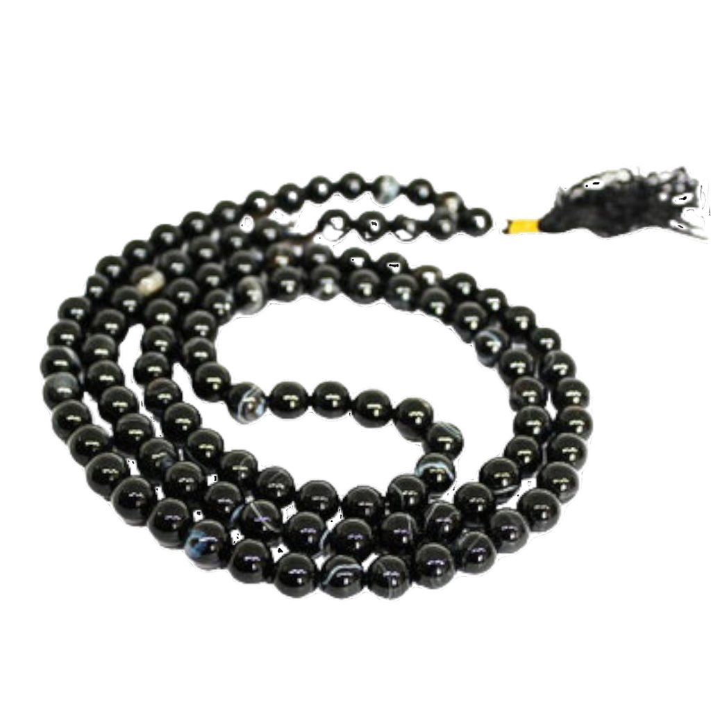 Sulemani Hakik Jap Mala: 108 Bead Agate Prayer Beads