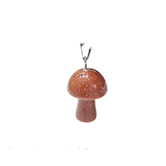 Goldstone Mushroom Pendant