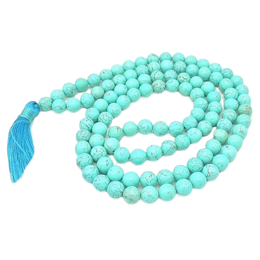 Turquoise (Firoza) Jap Mala: 108 Healing Gemstone Beads